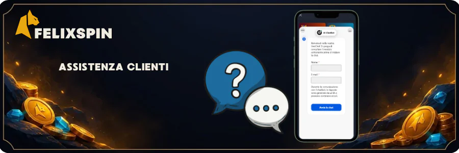 Finestra della chat con i campi per avviare la conversazione