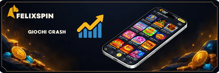 Smartphone con la sezione dei giochi a moltiplicatore crescente